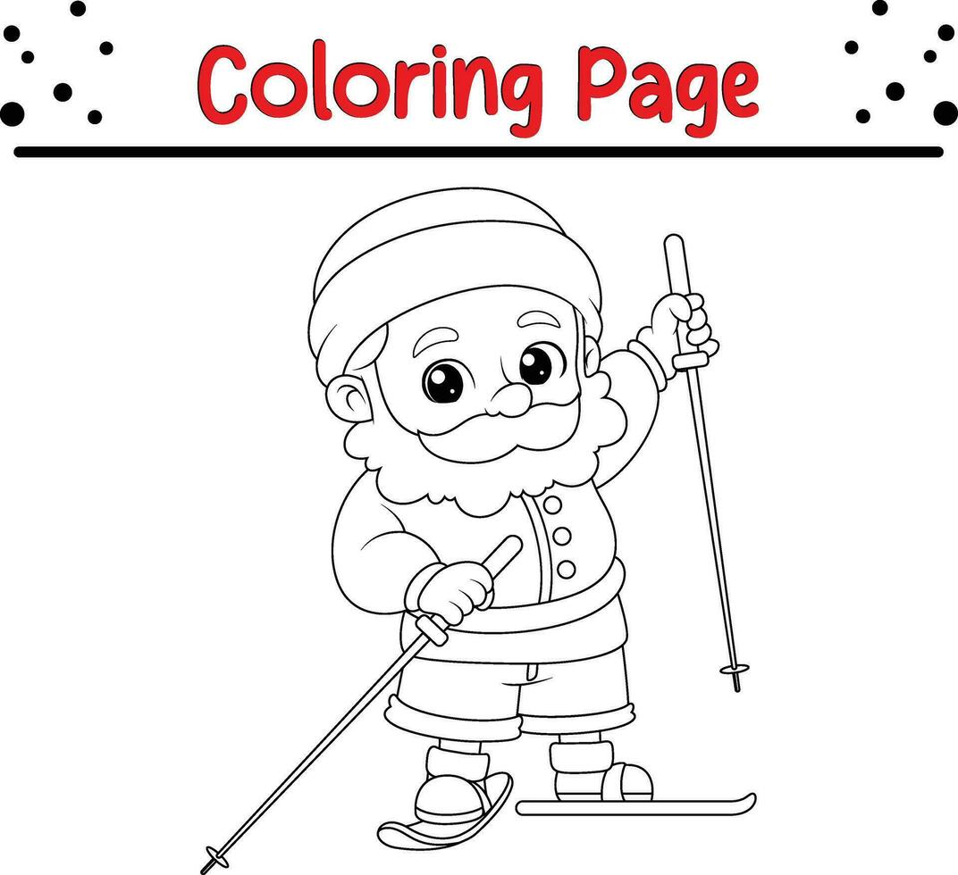 content Noël Père Noël claus coloration page pour les enfants. .doubler art conception pour des gamins coloration page. vecteur illustration. isolé sur blanc Contexte.