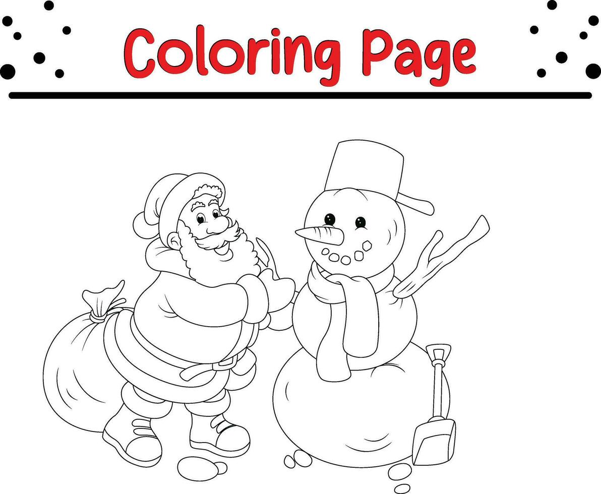 content Noël Père Noël claus coloration page pour les enfants. .doubler art conception pour des gamins coloration page. vecteur illustration. isolé sur blanc Contexte.