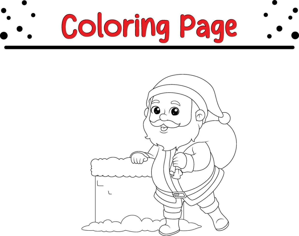 content Noël Père Noël claus coloration page pour les enfants. .doubler art conception pour des gamins coloration page. vecteur illustration. isolé sur blanc Contexte.