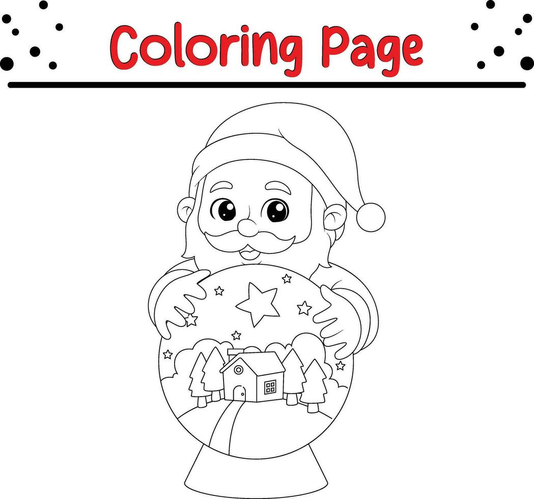 Noël content Père Noël coloration page pour enfants. vecteur noir et blanc illustration isolé sur blanc Contexte.