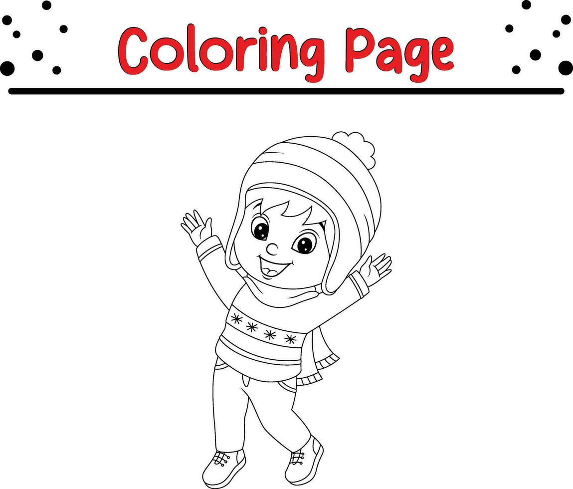 Noël content les enfants coloration page pour enfants. vecteur noir et blanc illustration isolé sur blanc Contexte.