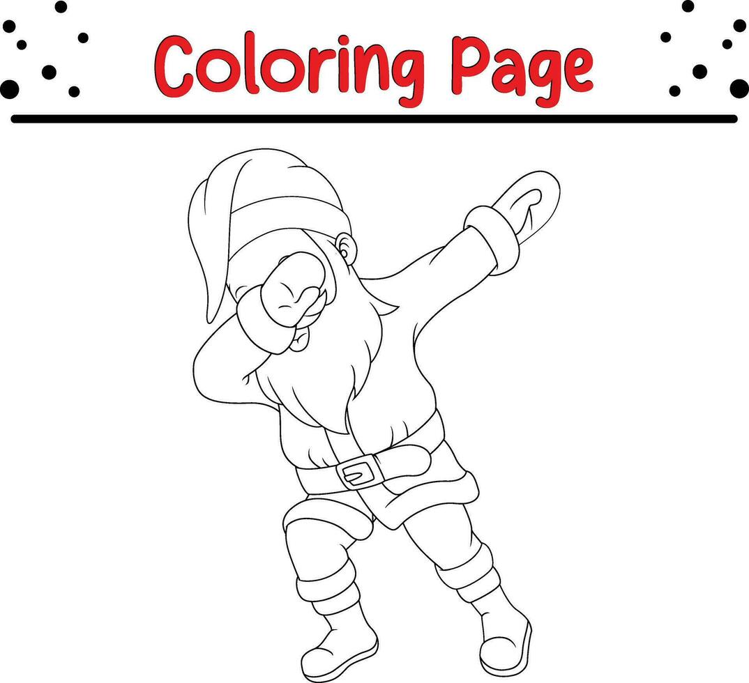 Noël content Père Noël coloration page pour enfants. vecteur noir et blanc illustration isolé sur blanc Contexte.