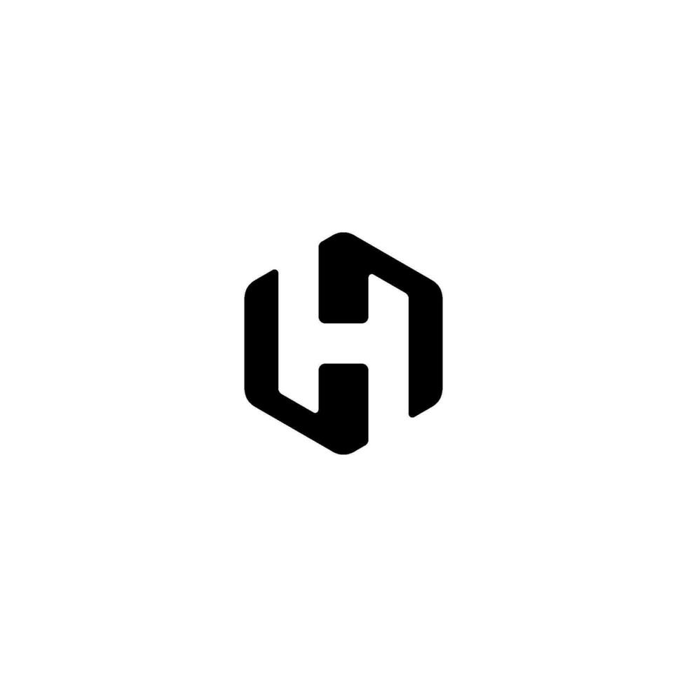lettre h géométrique vecteur logo conception