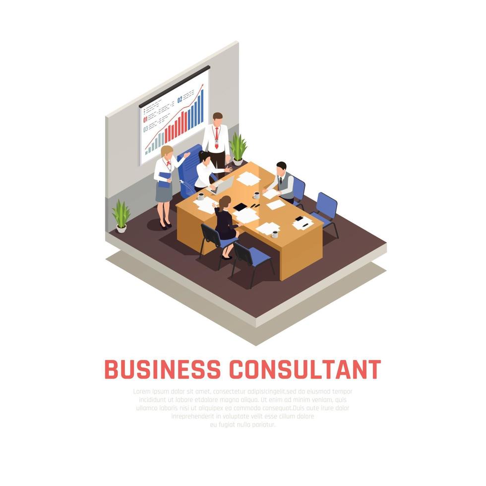 consultant en affaires illustration vectorielle concept isométrique vecteur