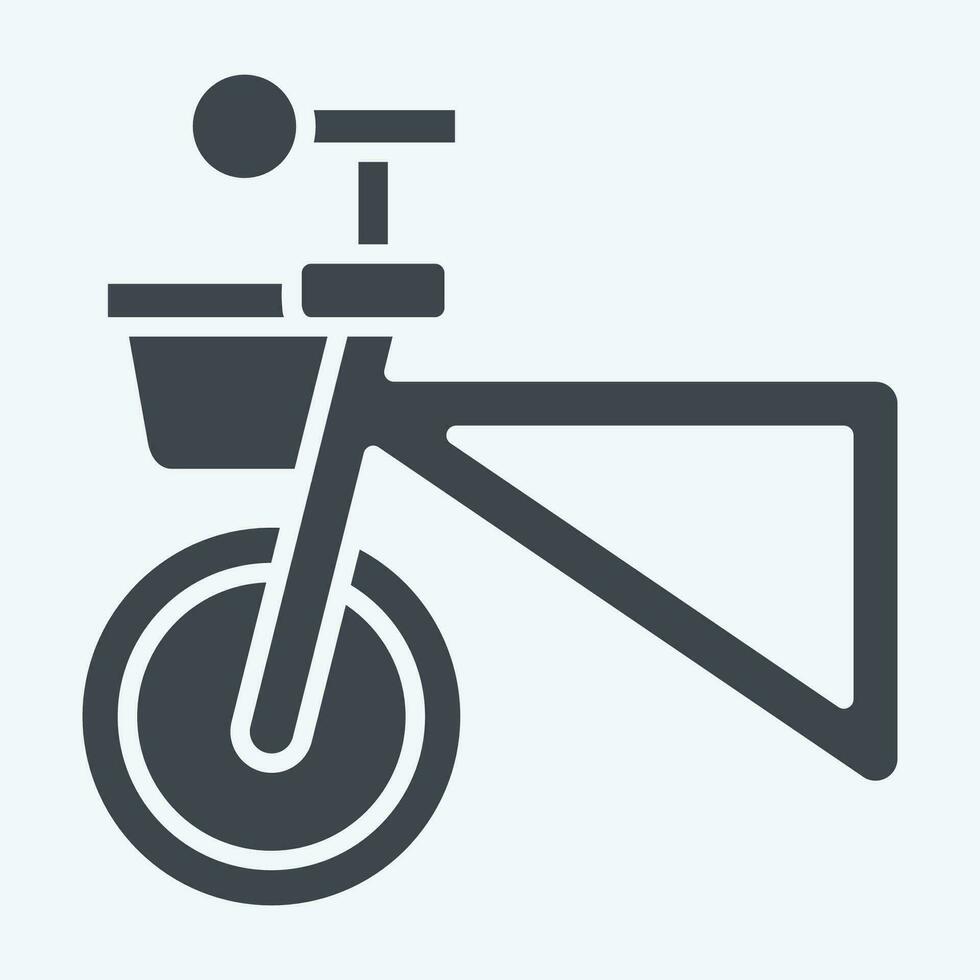 icône panier en relation à vélo symbole. glyphe style. Facile conception modifiable. Facile illustration vecteur