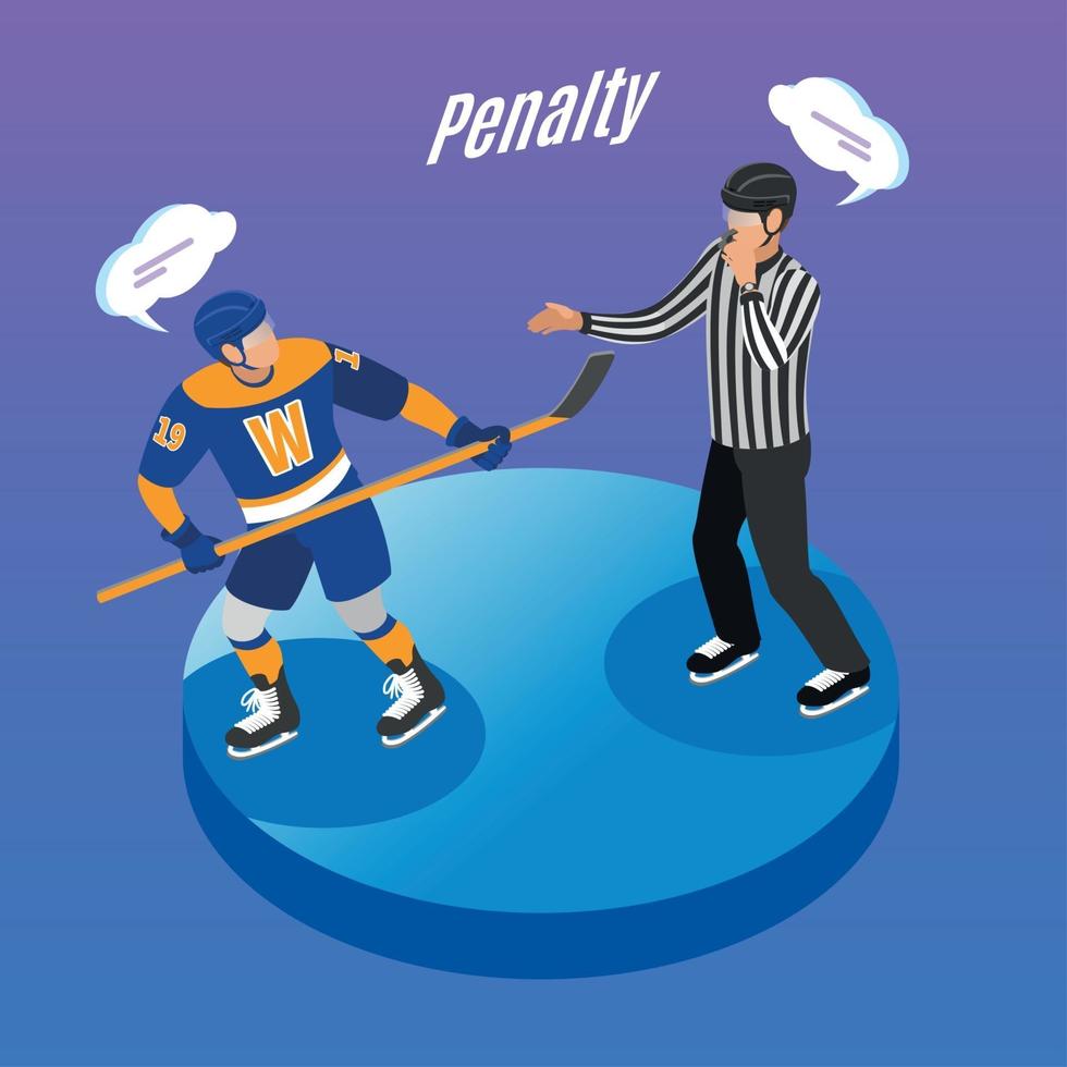 illustration vectorielle de hockey fond isométrique vecteur