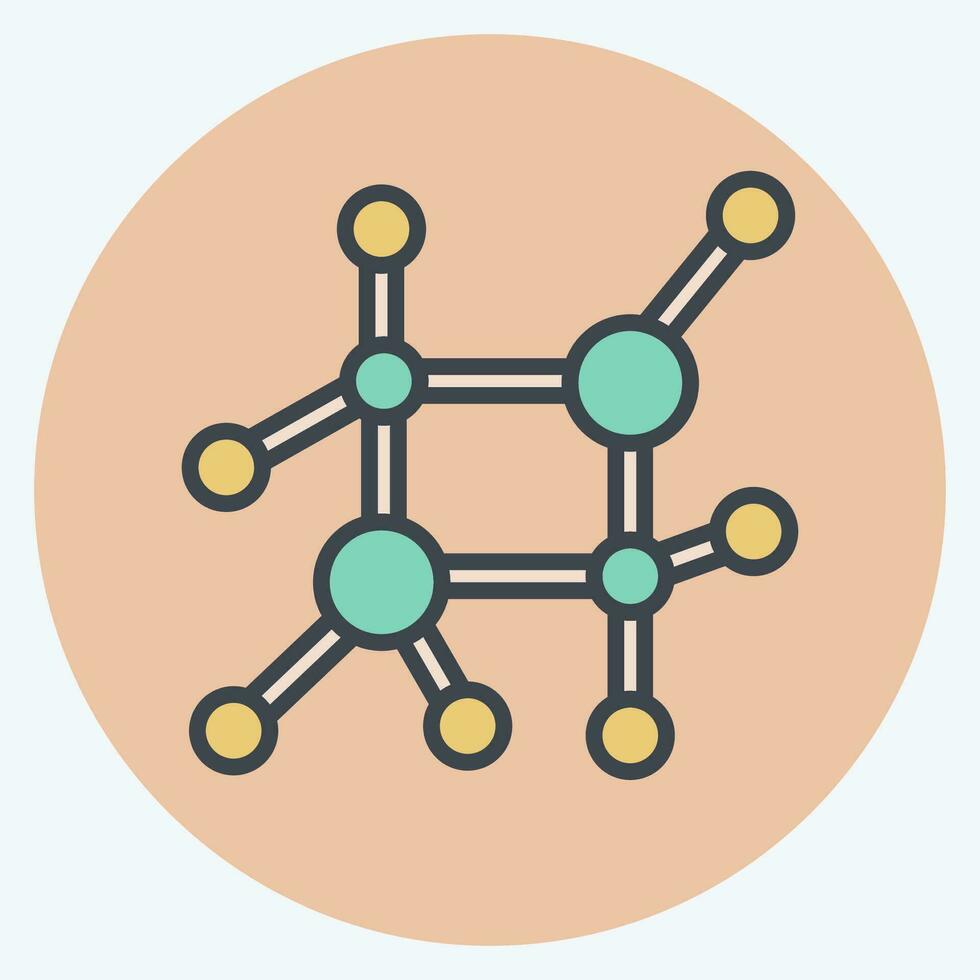 icône nano technologie. en relation à biochimie symbole. Couleur camarade style. Facile conception modifiable. Facile illustration vecteur