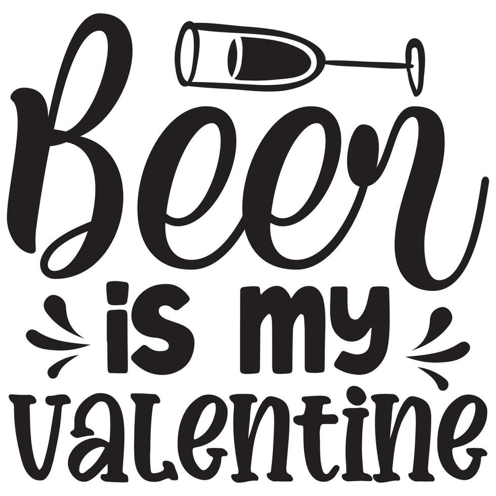 la bière est ma saint valentin vecteur