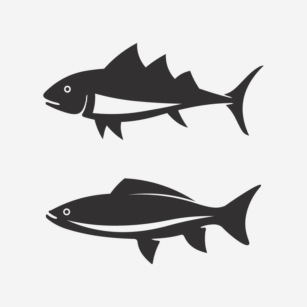 modèle de logo de conception d'icône abstraite de poisson, symbole vectoriel créatif du club de pêche ou de la boutique en ligne.