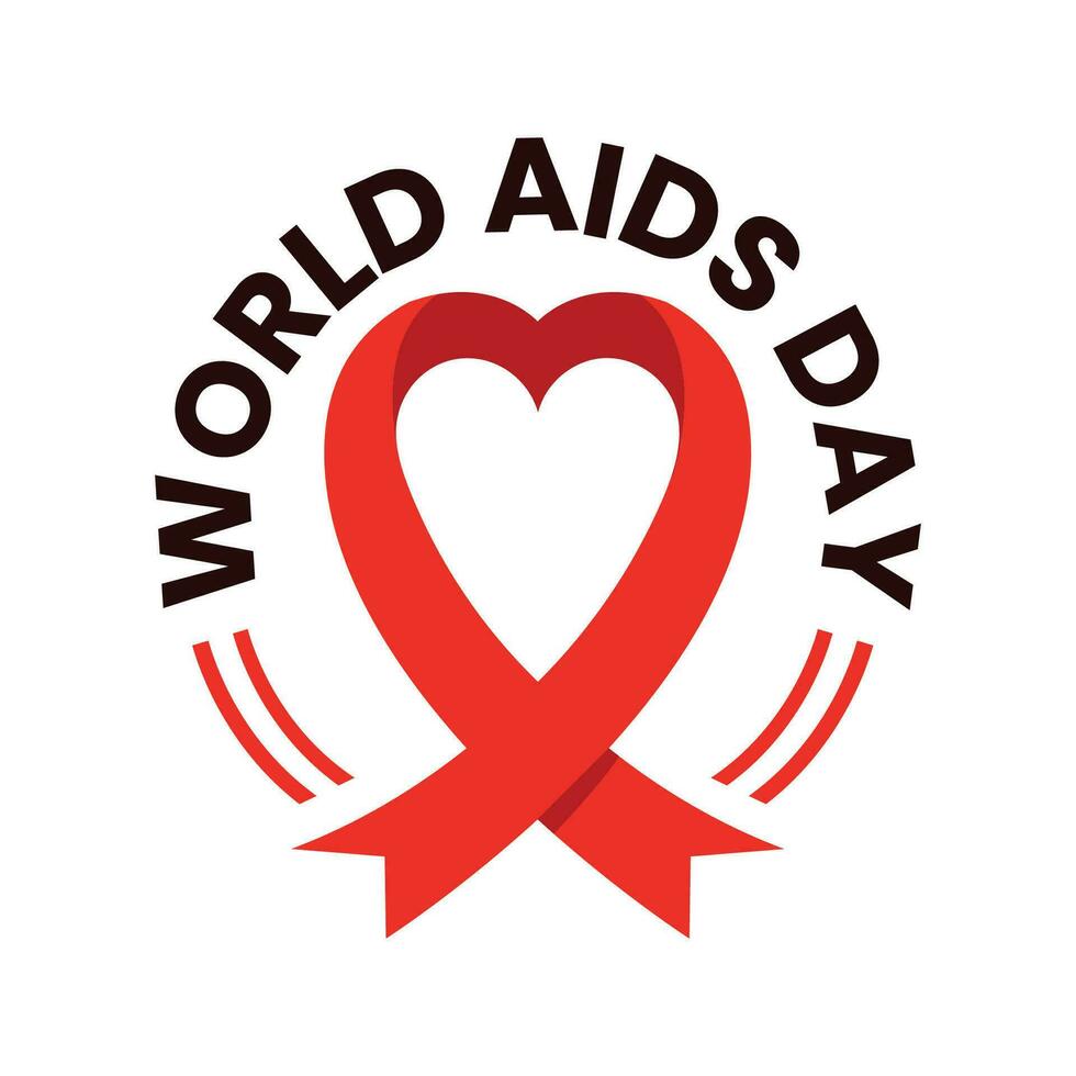 l'amour ruban Créatif concepts pour soins le maladies de sida. monde sida journée 1 décembre est célébrer pour le conscience de aide. bats toi contre le maladie et soutien pour le HIV positif patient. vecteur