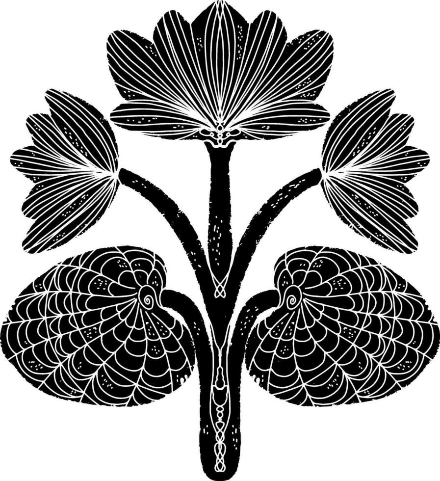 une noir et blanc dessin de une fleur vecteur