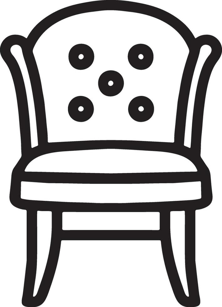 moderne chaise conception pour élégant Accueil intérieur - meubles contour icône vecteur