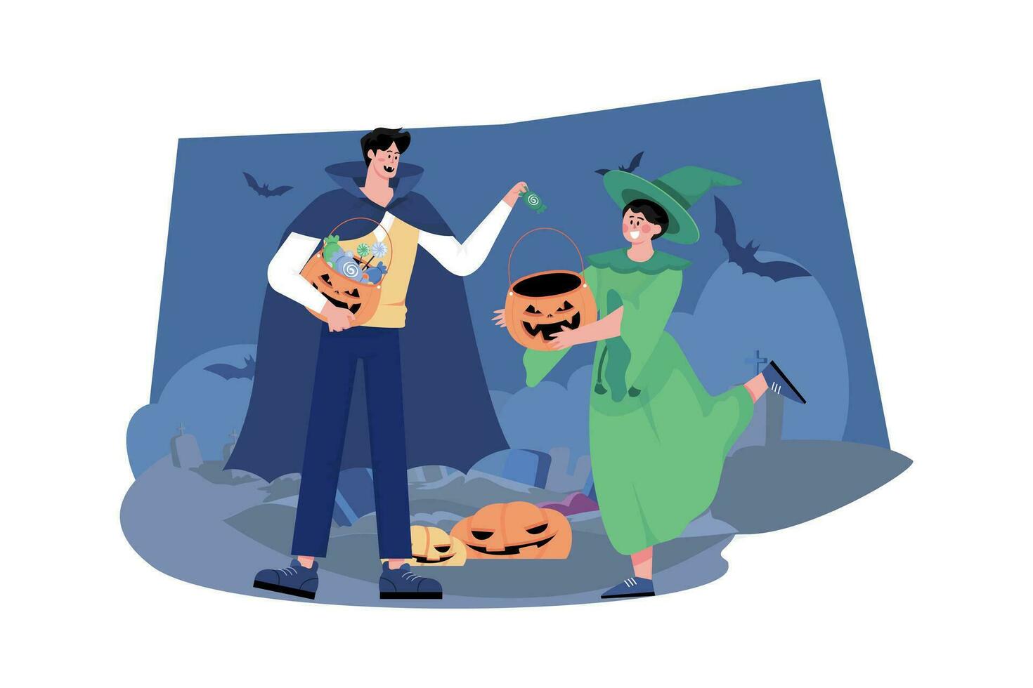 content Halloween illustration concept sur blanc Contexte vecteur