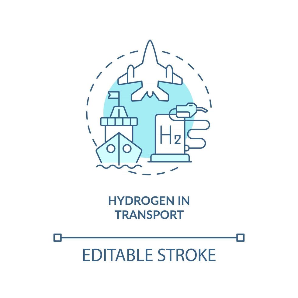 L'hydrogène dans l'icône de concept de transport vecteur