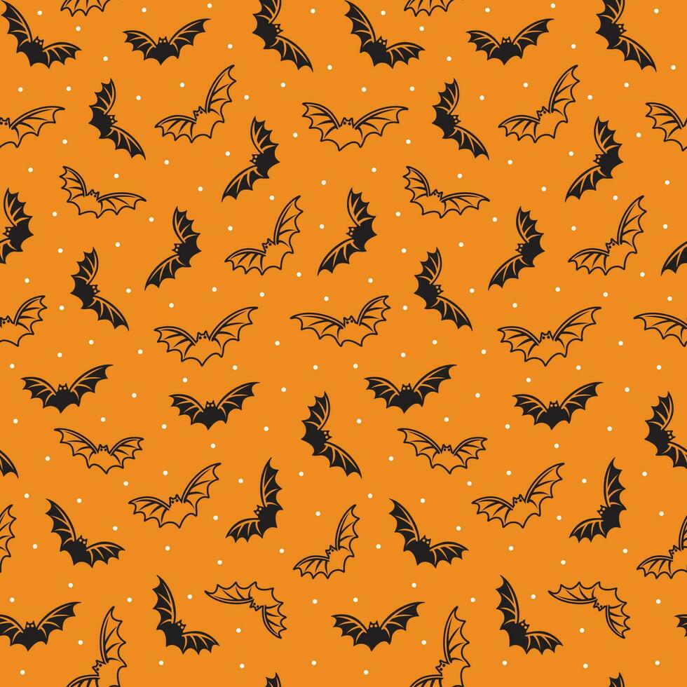 sans couture Halloween chauve souris sur Orange Contexte vecteur