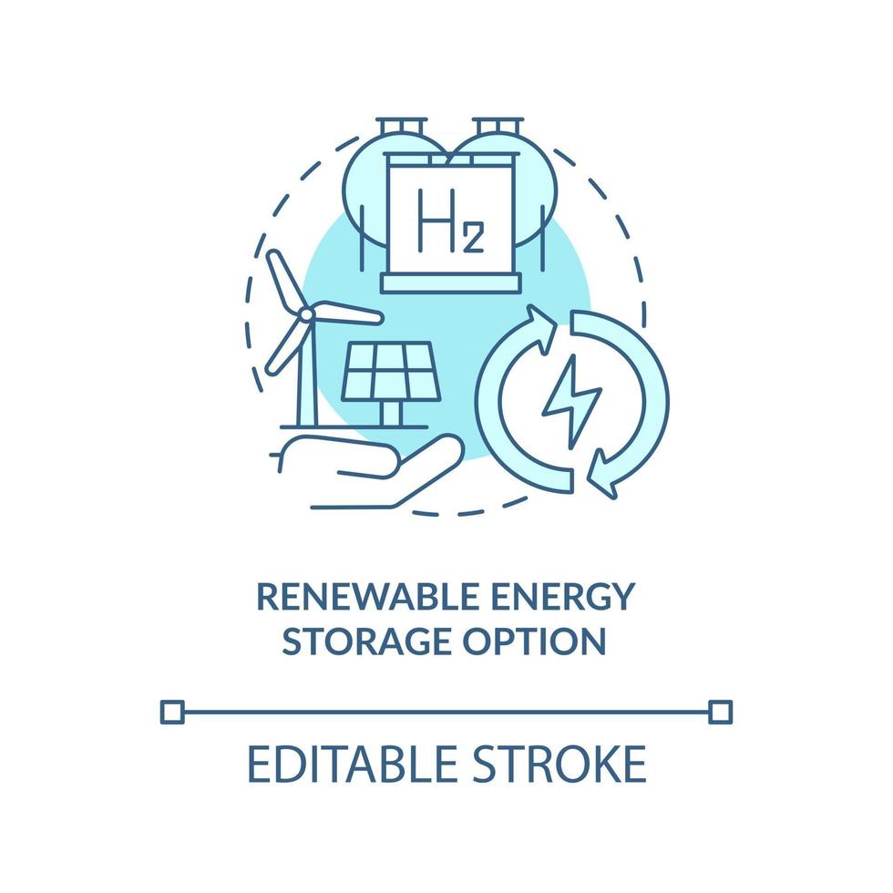 icône de concept d'option de stockage d'énergie renouvelable vecteur