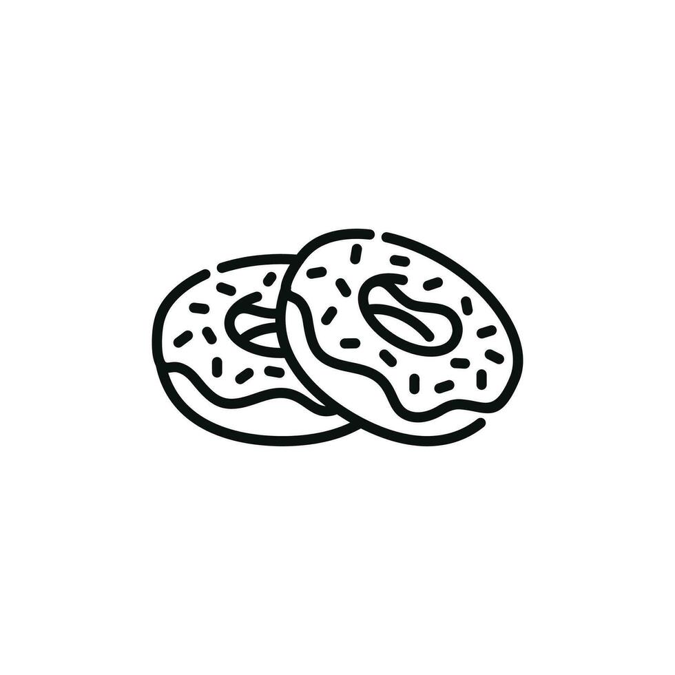 Donut ligne icône isolé sur blanc Contexte vecteur