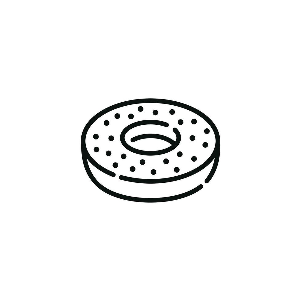 Donut ligne icône isolé sur blanc Contexte vecteur