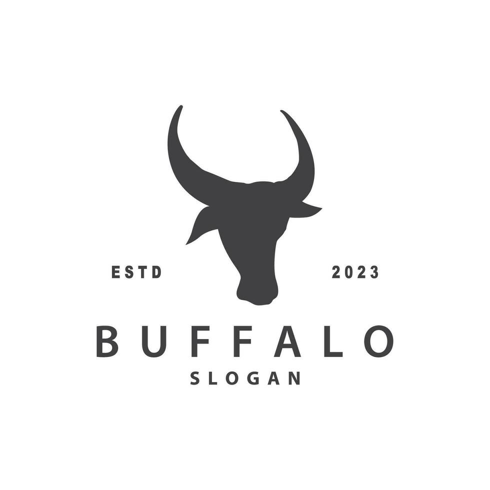 minimaliste buffle logo modèle illustration symbole vecteur
