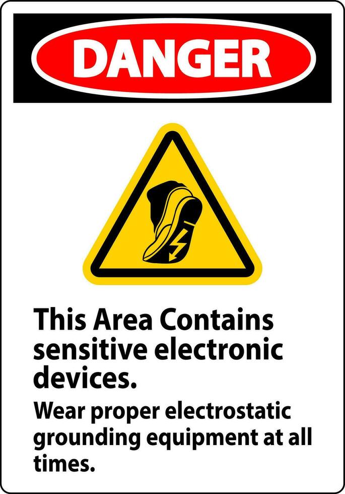 danger signe cette zone contient sensible électronique dispositifs, porter correct électrostatique mise à la terre équipement à tout fois vecteur