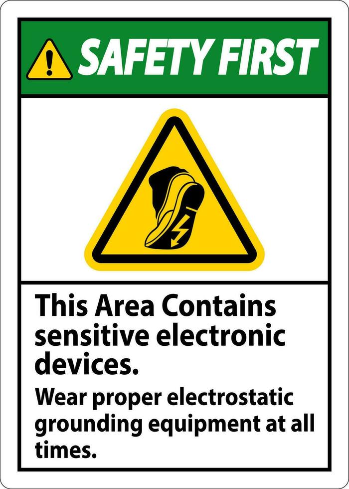 sécurité premier signe cette zone contient sensible électronique dispositifs, porter correct électrostatique mise à la terre équipement à tout fois vecteur