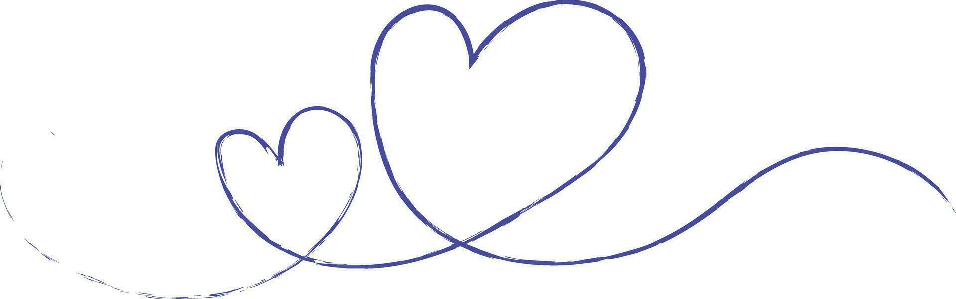 cœurs Icônes un ligne dessin technique, vecteur illustration. l'amour symbole plus de blanc Contexte