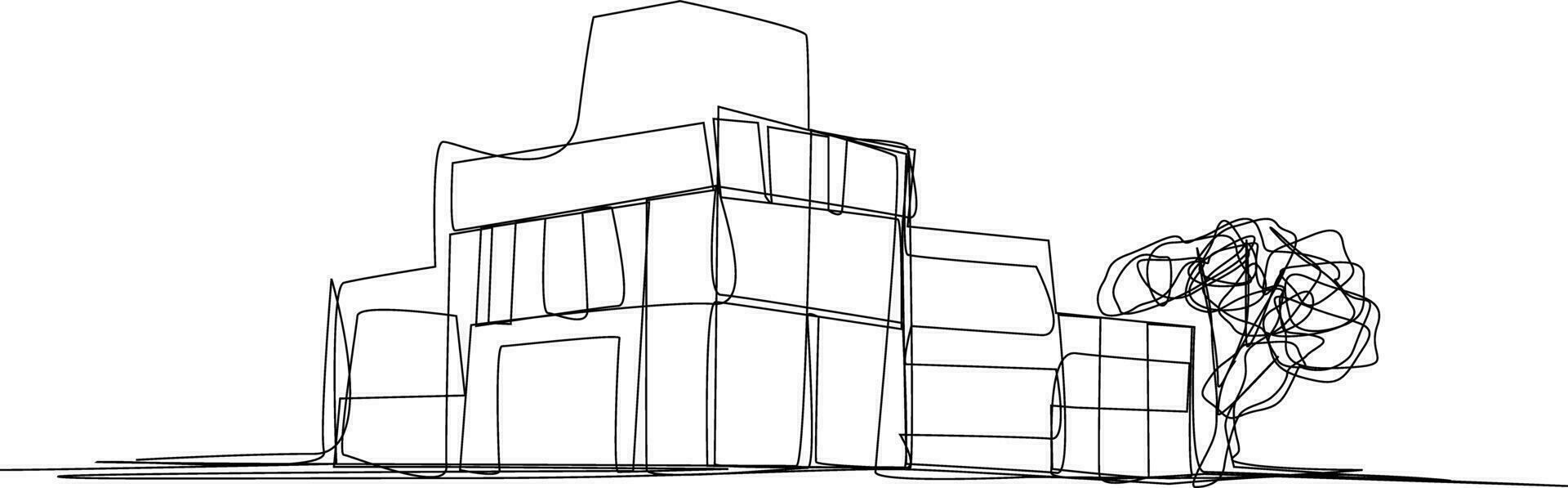 illustration de une Bureau bâtiments vecteur