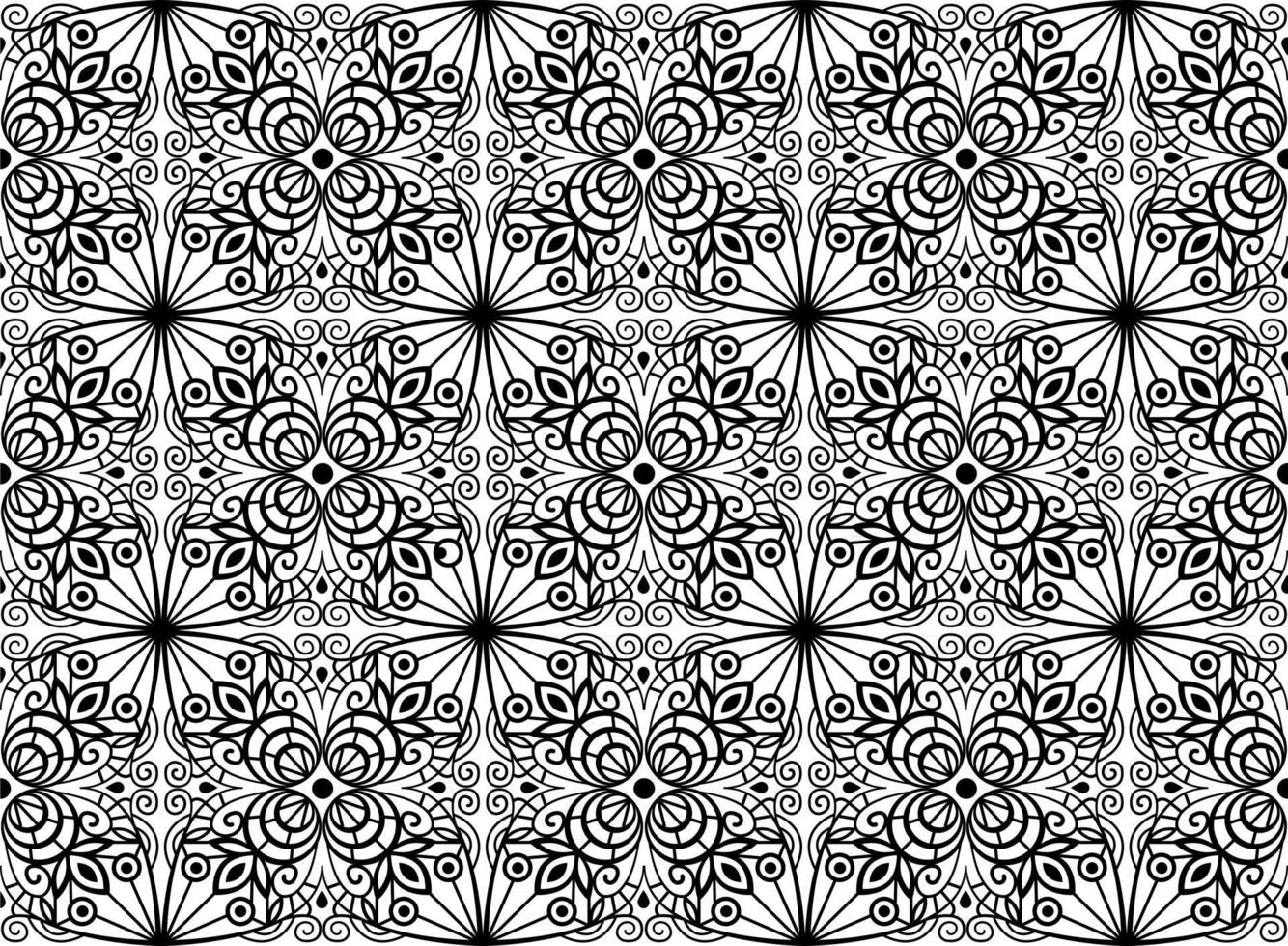 motif textile noir floral. vecteur noir et blanc sans soudure