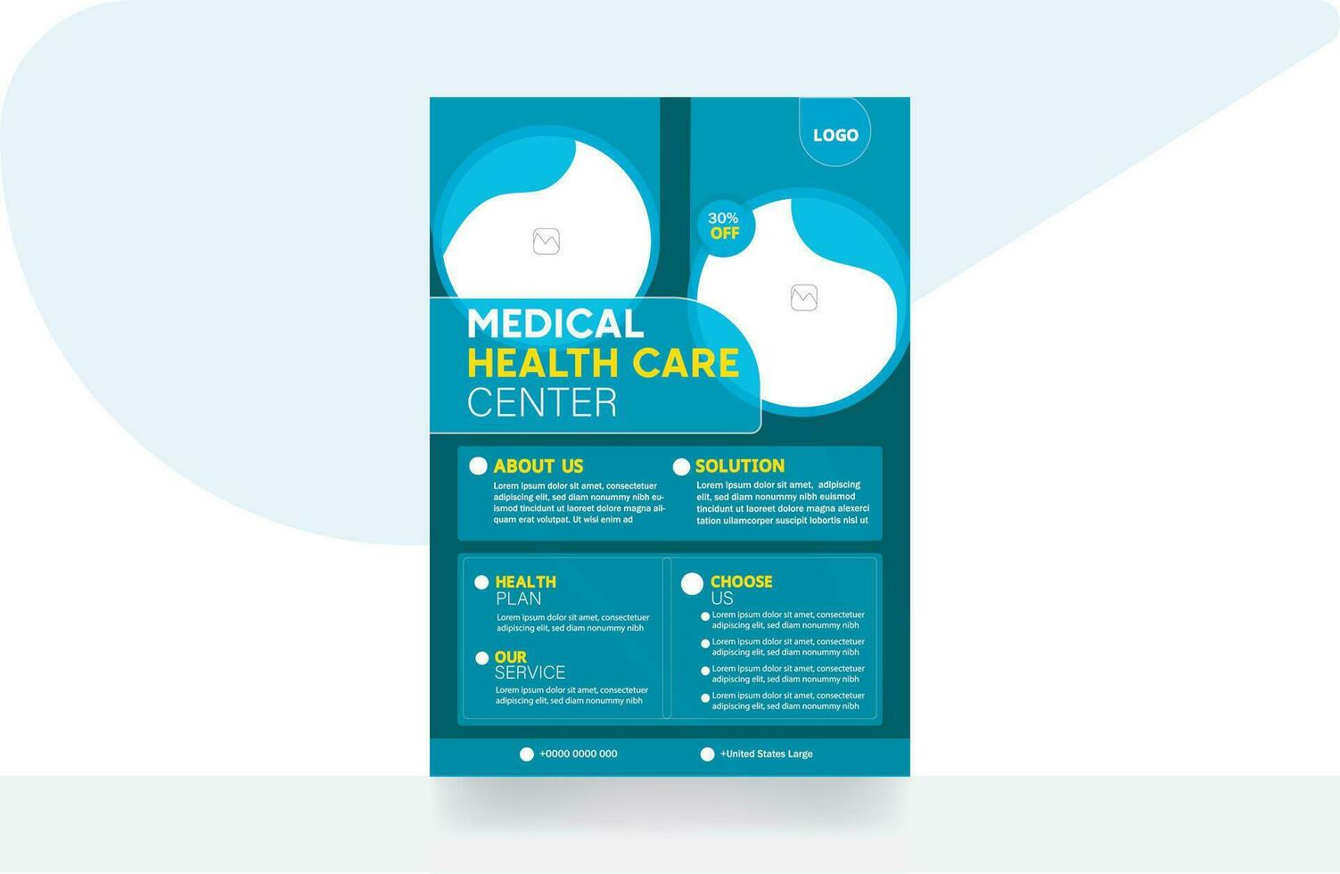 médical prospectus hôpital soins de santé bannière conception prospectus modèle vecteur