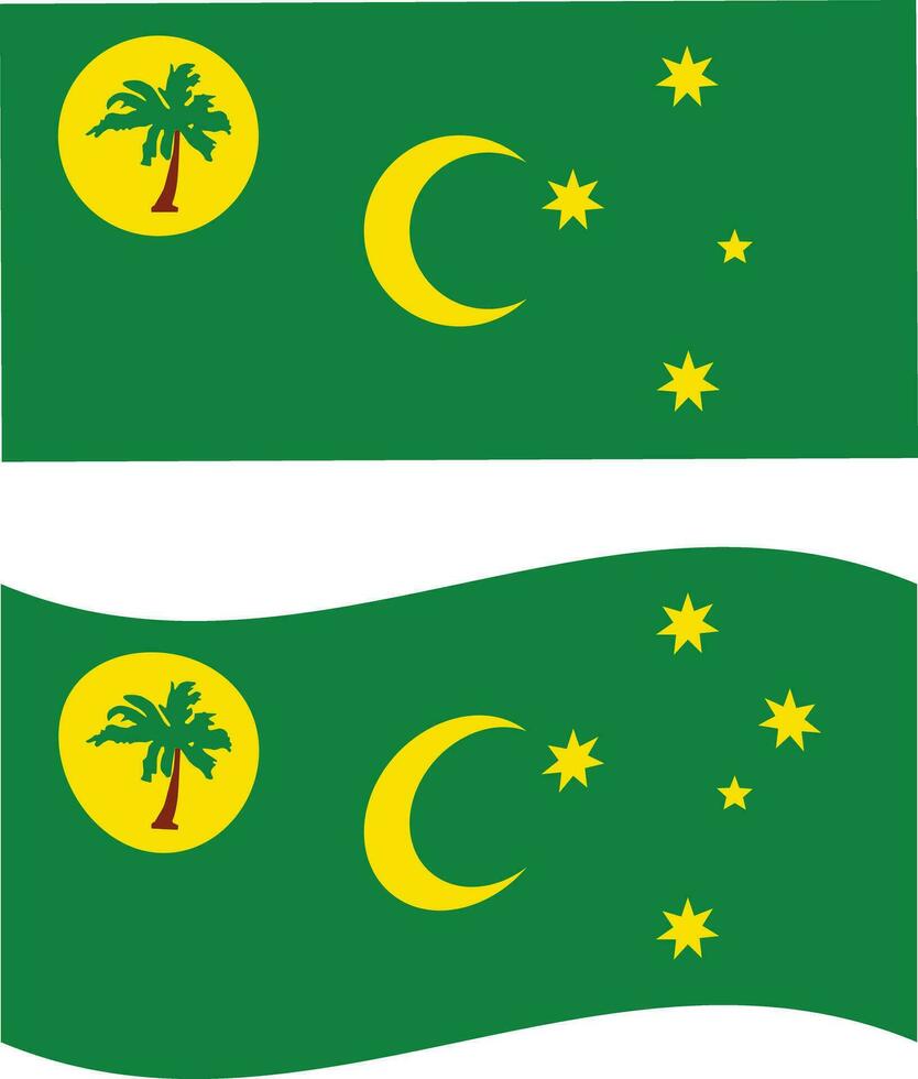 cocos îles drapeau icône. agitant drapeau de cocos îles. plat style. vecteur