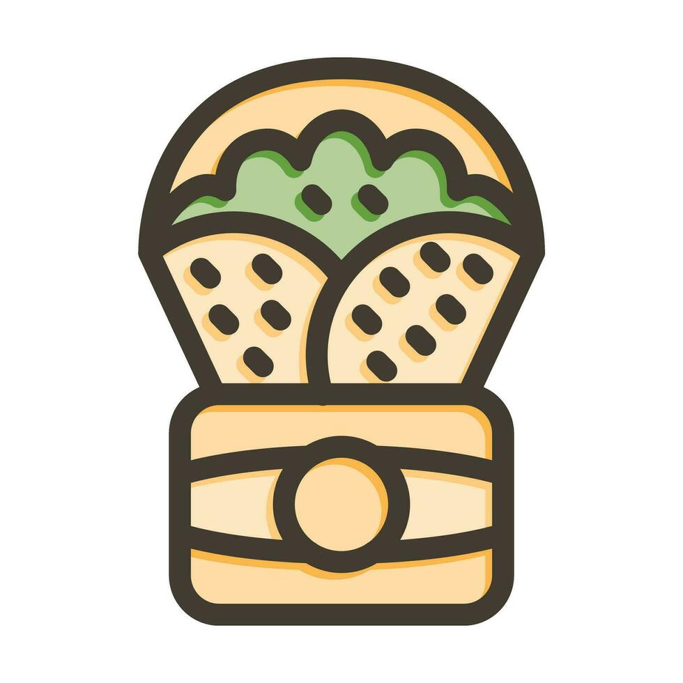 kebab vecteur épais ligne rempli couleurs icône pour personnel et commercial utiliser.