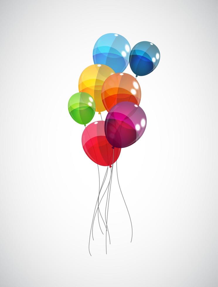 illustration vectorielle de couleur ballons brillants fond vecteur