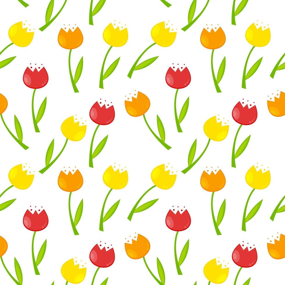 Floral pattern sans soudure de fond avec illustration vectorielle de tulipes vecteur