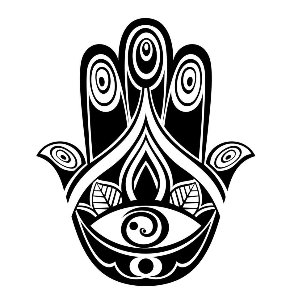 Hamsa, main de Fatima, vecteur illustration