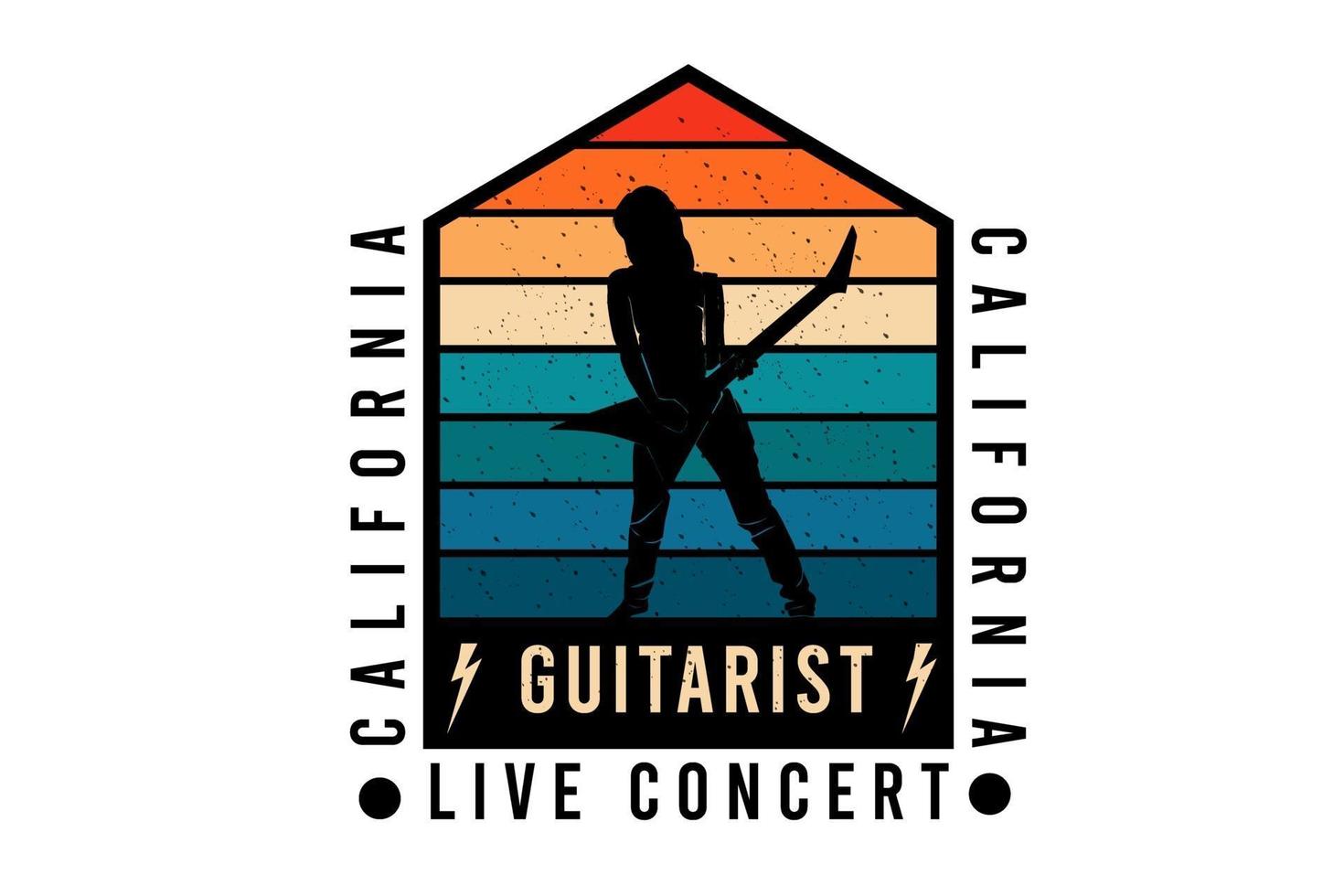 conception de silhouette de concert live guitariste de californie vecteur