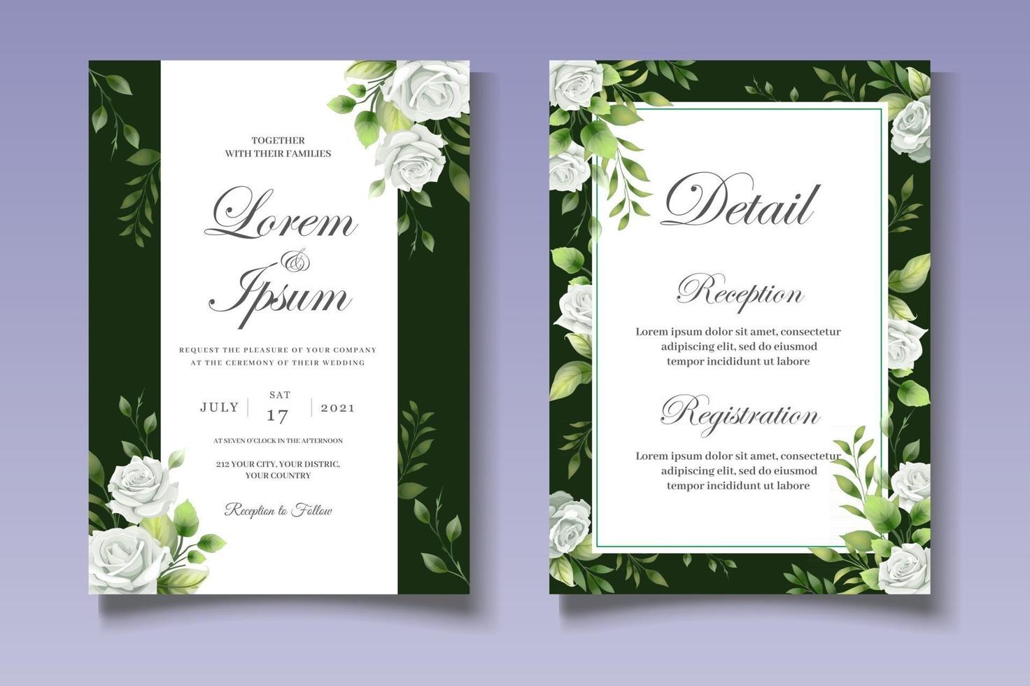 Carte d'invitation Idylle florale