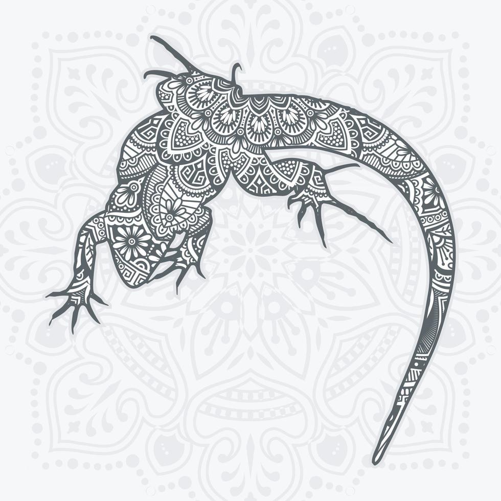 vecteur de mandala de reptile. éléments décoratifs vintage. motif oriental,