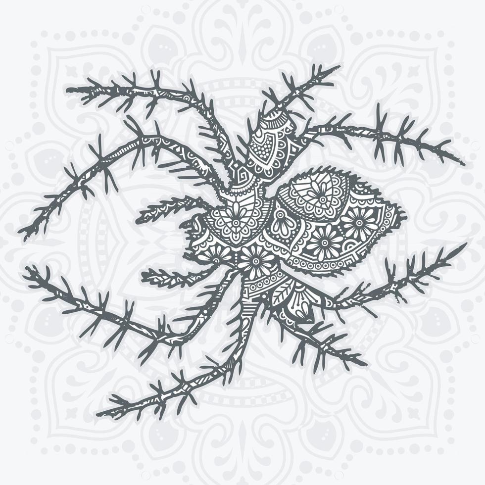 vecteur de mandala d'araignée. éléments décoratifs vintage. motif oriental,