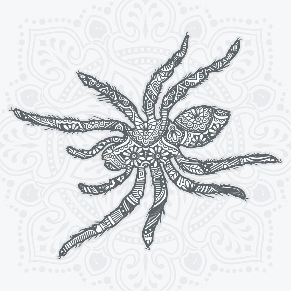 vecteur de mandala d'araignée. éléments décoratifs vintage. motif oriental,