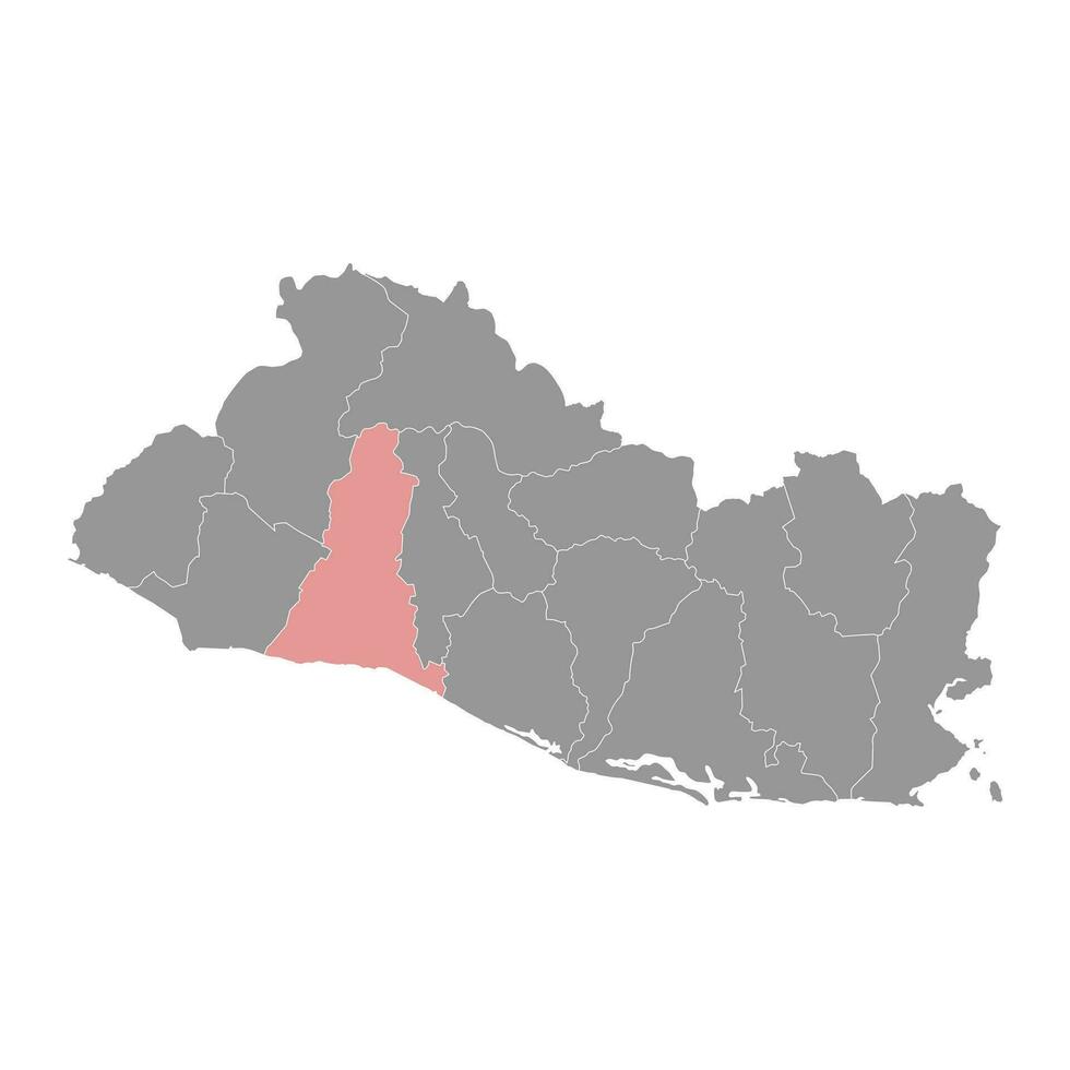 la libertad département carte, administratif division de el salvador. vecteur