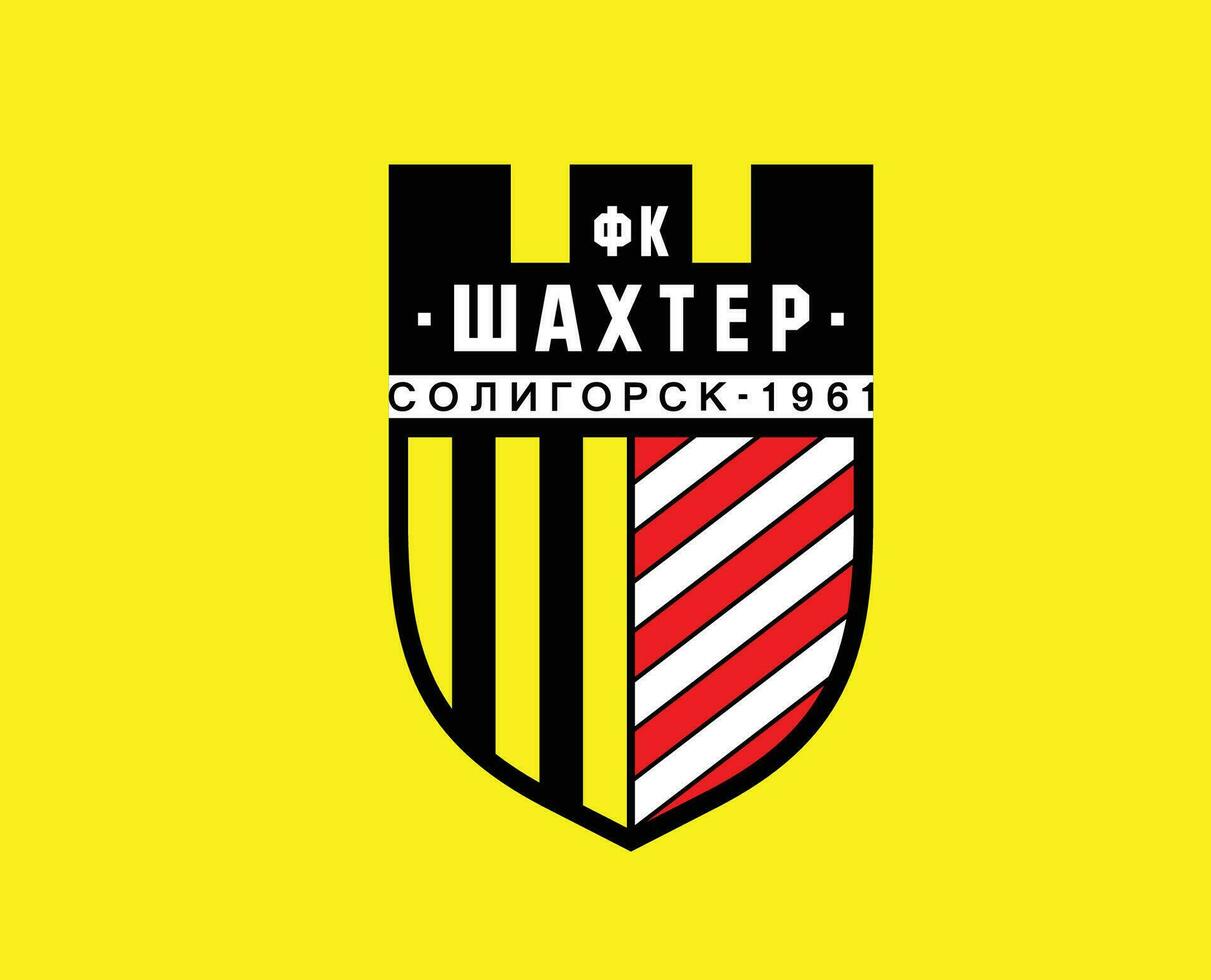 shakhtyor Soligorsk club symbole logo biélorussie ligue Football abstrait conception vecteur illustration avec Jaune Contexte