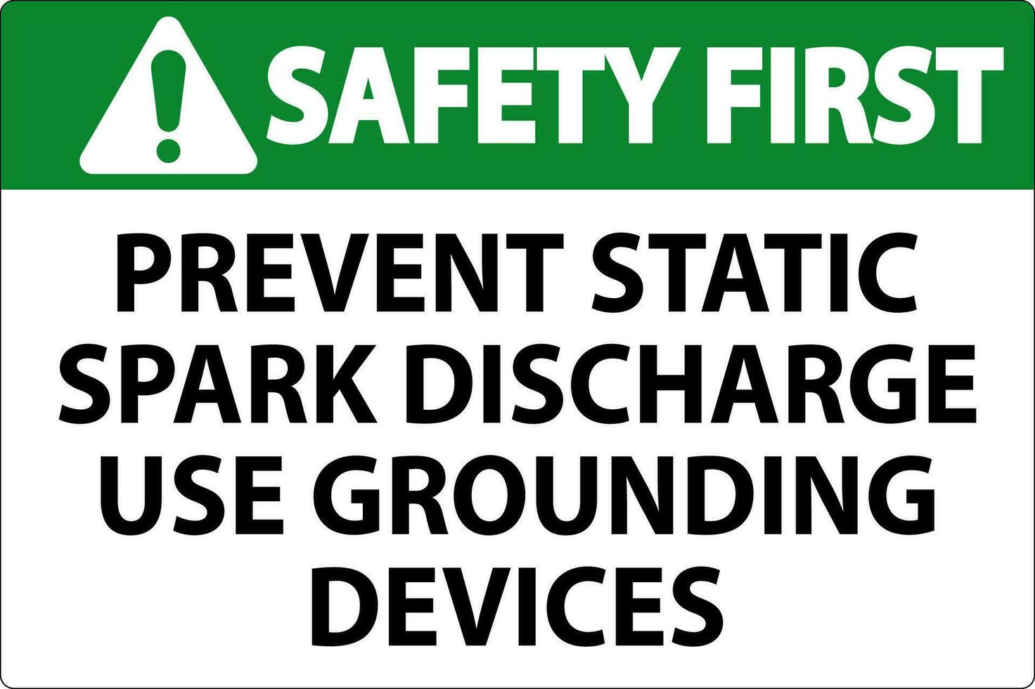 sécurité premier signe prévenir statique étincelle décharge utilisation mise à la terre dispositifs vecteur