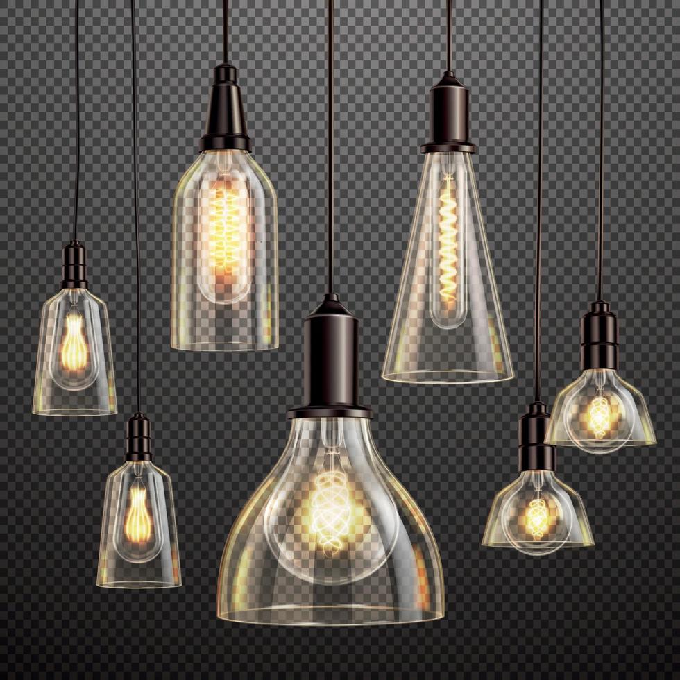 ampoules vintage mis en illustration vectorielle vecteur