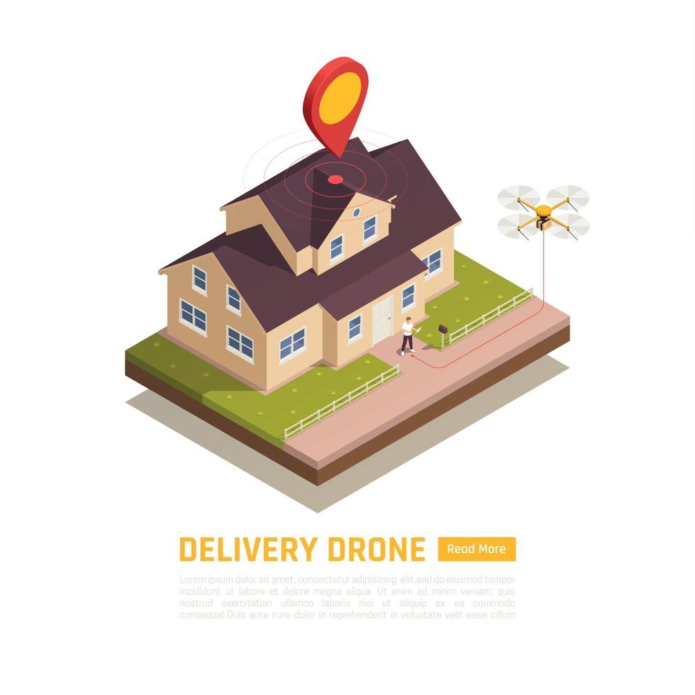 illustration vectorielle de fond de drone de livraison à domicile vecteur