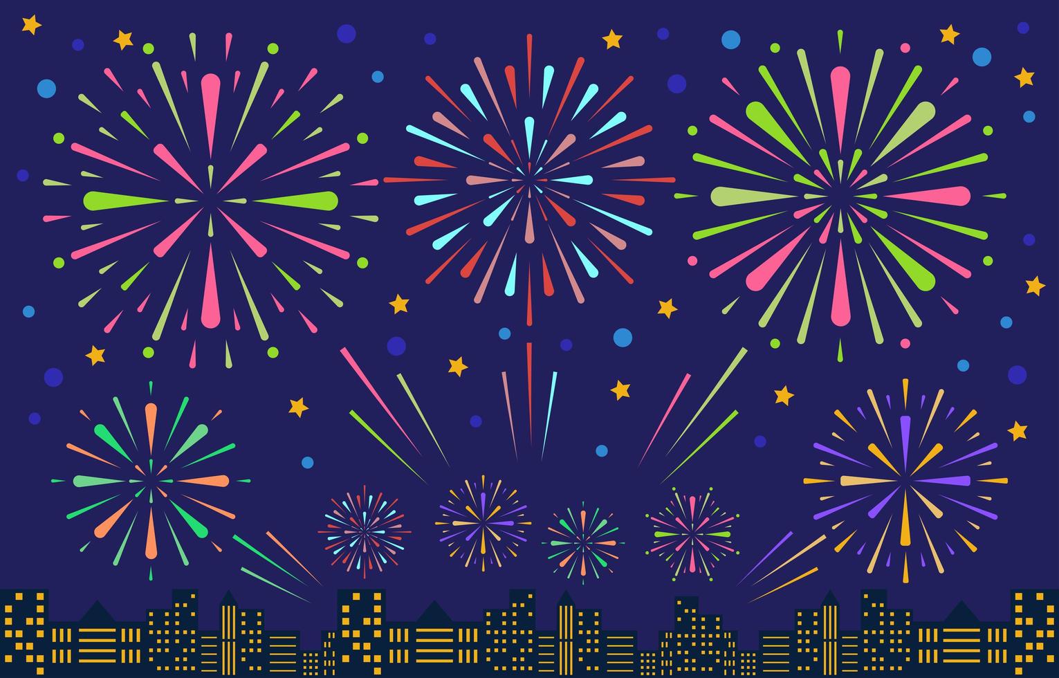 concept de fête de fête de feux d'artifice vecteur