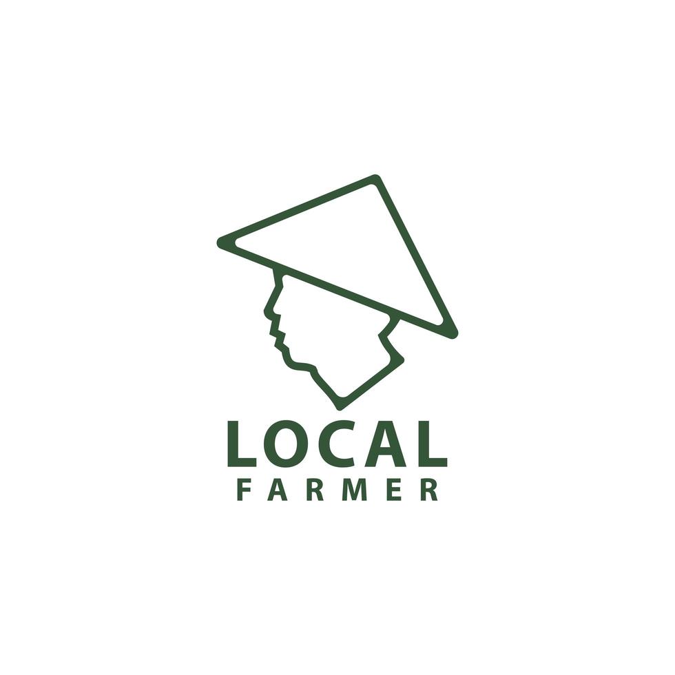 modèle de conception de logo d'agriculteur. illustration d'icône de vecteur. vecteur