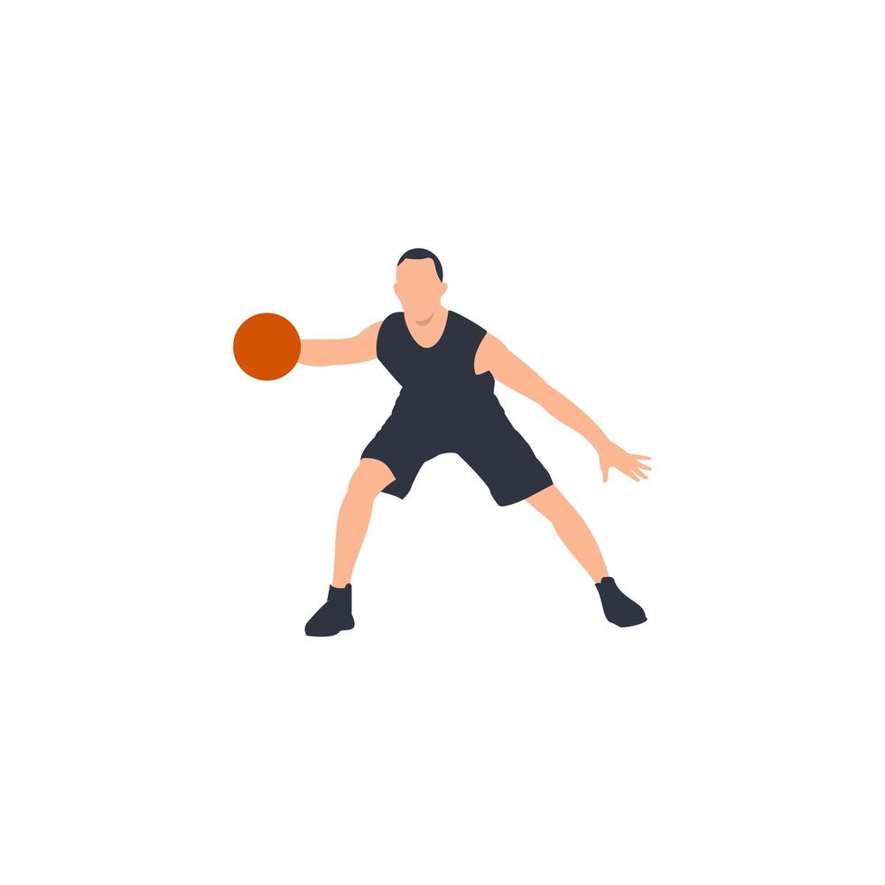 joueur de basket-ball design plat, illustration d'icône de vecteur de sport.