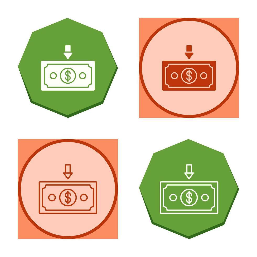 icône de vecteur d'argent vers le bas