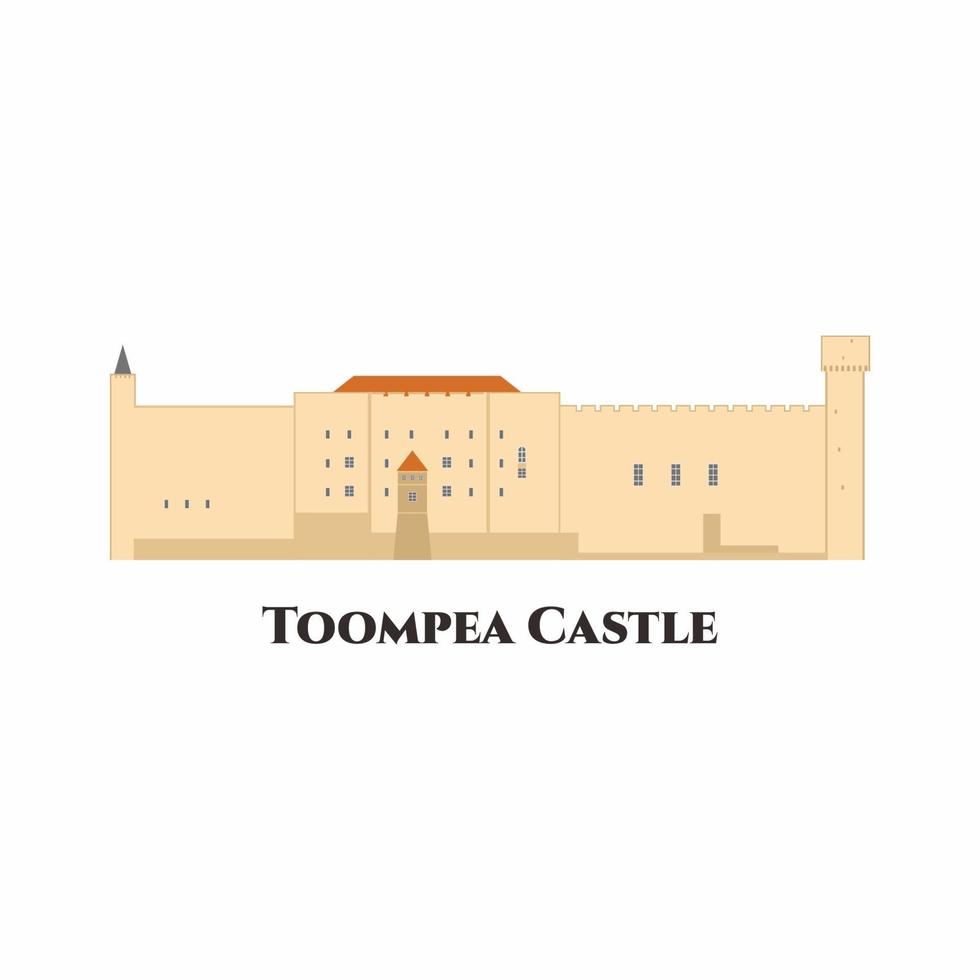 Le château de toompea est un château sur la colline de toompea dans la partie centrale de tallinn, la capitale de l'estonie. architecture attrayante. voyage et voyage vacances touristiques. illustration vectorielle plane vecteur