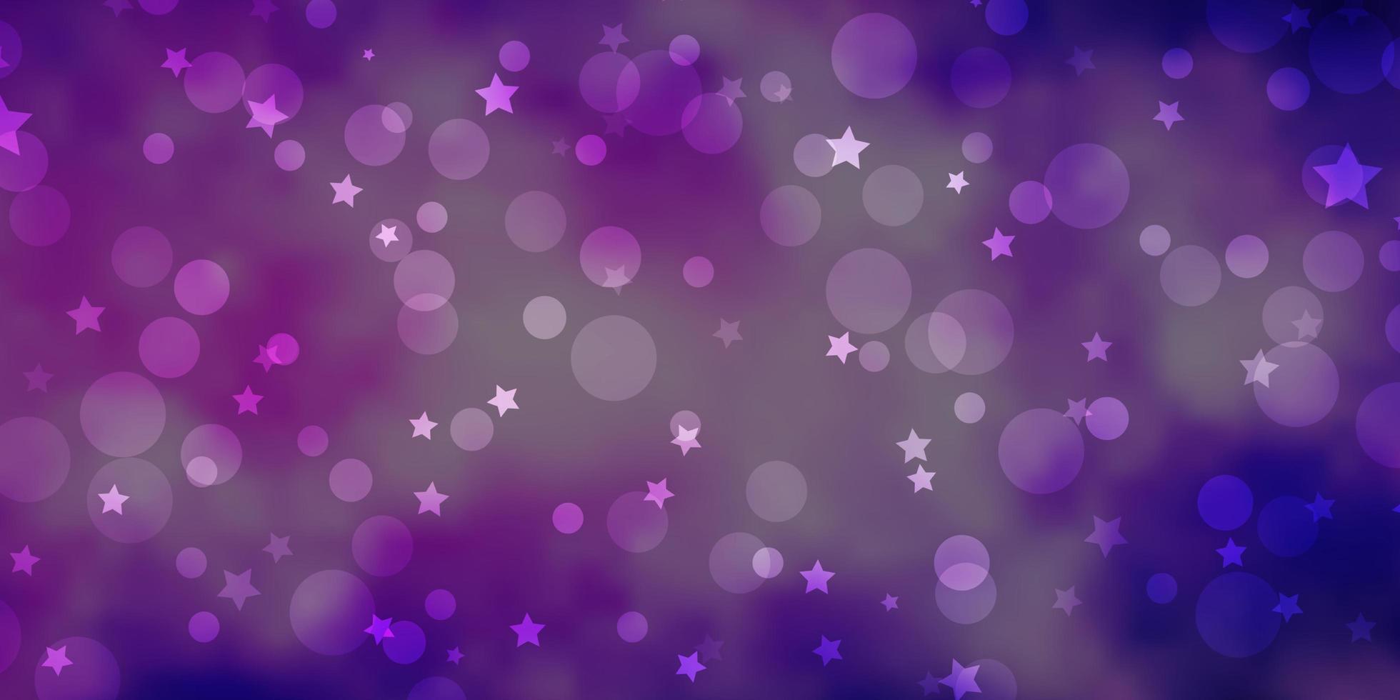 fond de vecteur violet clair avec des cercles, des étoiles.